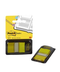 Teippimerkki Post-it Index 25,4 x 43,2 mm keltainen /2x50