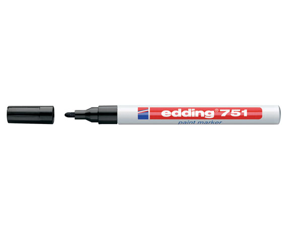 Maalikynä Edding 751 permanent 1-2 mm musta