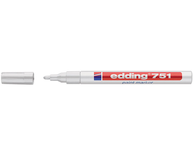 Maalikynä Edding 751 permanent 1-2 mm valkoinen