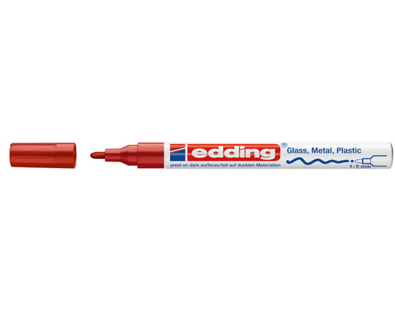 Maalikynä Edding 751 permanent 1-2 mm punainen