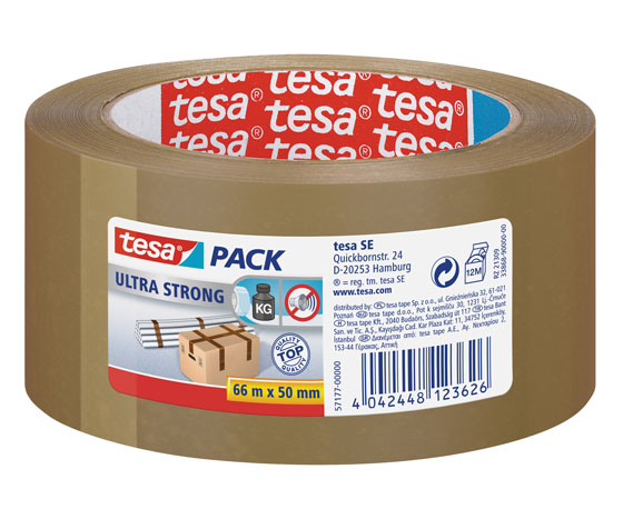 Pakkausteippi tesapack ultra strong PP 50 mm x 66 m ruskea