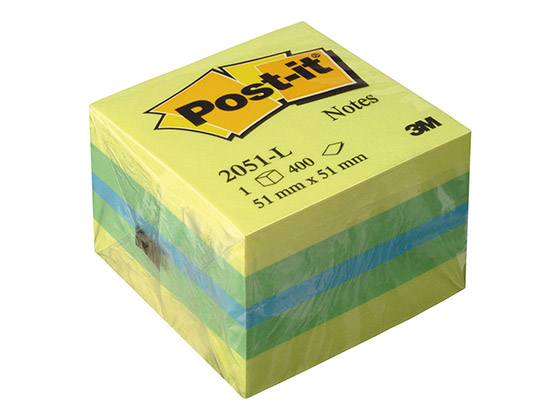 Viestilappukuutio Post-it 2051-L 51x51mm värilajitelma