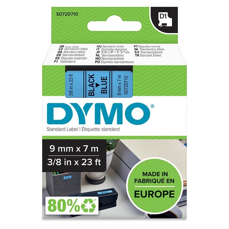 Tarrakasetti DYMO D1 40916 9 mm sininen/musta