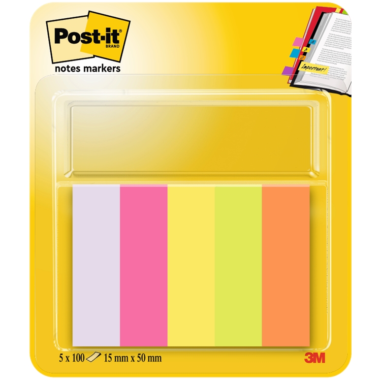 Teippimerkki Post-it 670-5 15 x 50 mm värilajitelma /500