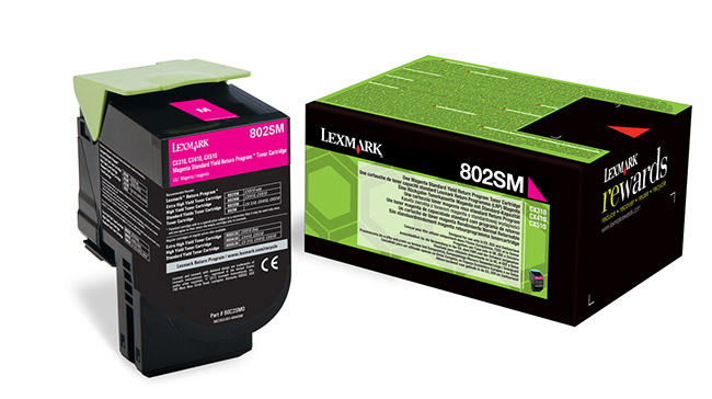 Värikasetti Laser Lexmark 80C2SM0 802SM magenta 2K