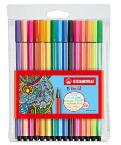 Kuitukärkikynä STABILO Pen 68 värilajitelma /10+5