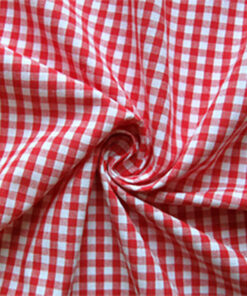 Puuvillakangas 150 cm x 5 m punainen/ruudut