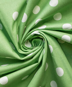 Puuvillakangas 150 cm x 5 m lime/pallot