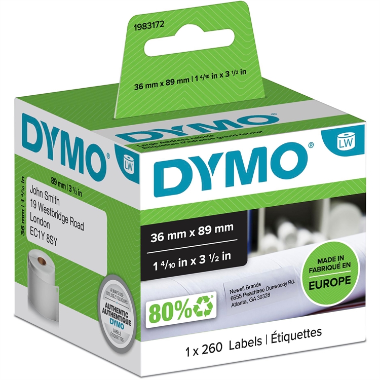 Osoitetarra DYMO LabelWriter 36 x 89 mm /260