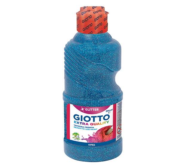Askarteluväri Giotto Glitter Paint sininen 250 ml