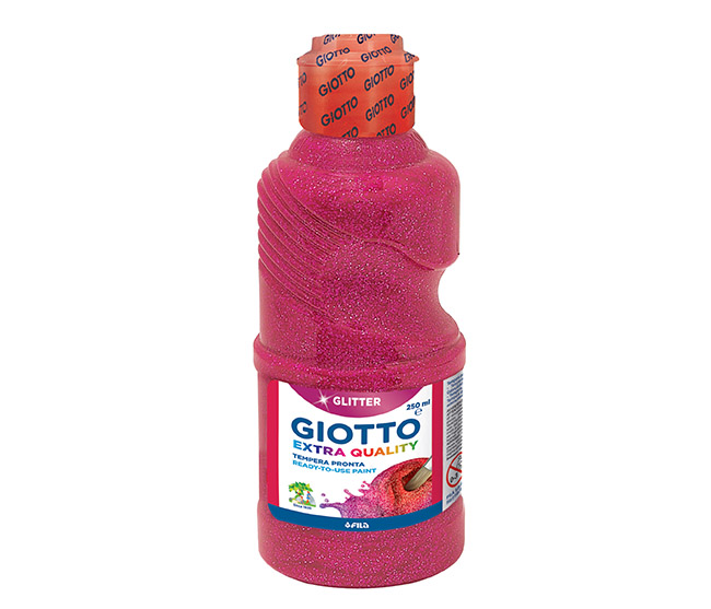 Askarteluväri Giotto Glitter Paint vadelma 250 ml