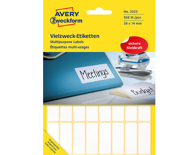 Tarra käsinkirjoitukseen Avery 3323 38 x 14 mm /928
