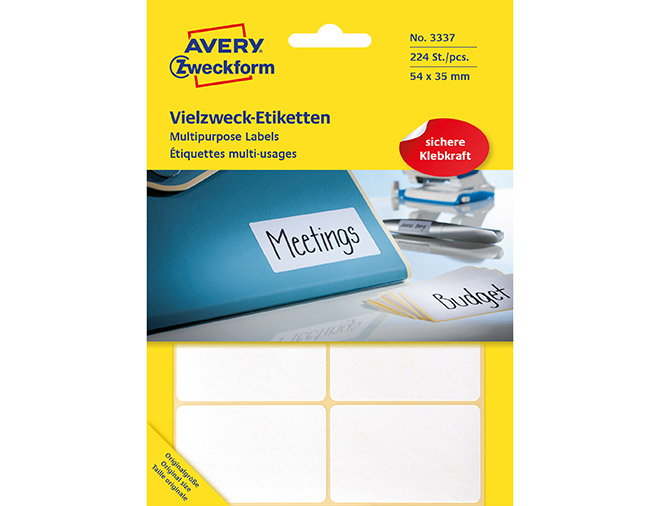 Tarra käsinkirjoitukseen Avery 3337 54 x 35 mm /224