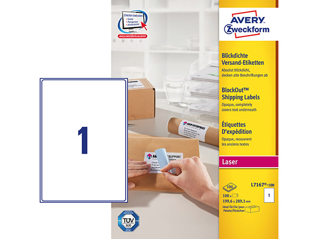 Postitustarra laser Avery L7167-100 199,6 x 289,1 mm /100