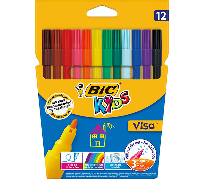 Huopakynä BIC Kids Visa värilajitelma /12