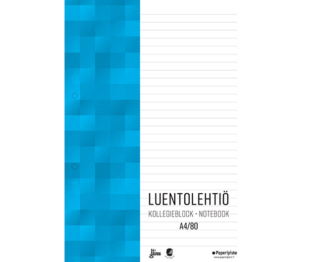 Luentolehtiö Paperipiste A4/80 viivoitettu