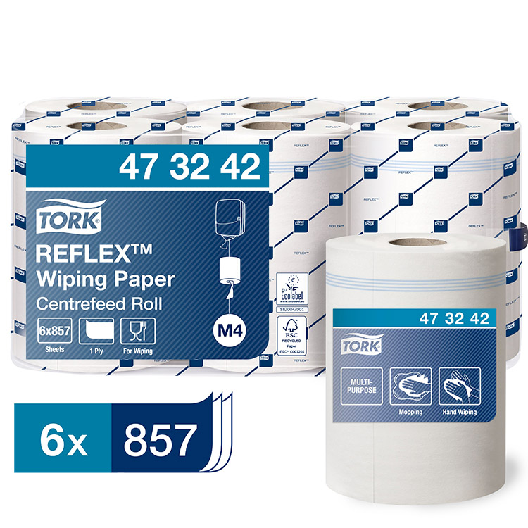 Vetopyyhe Tork Reflex valkoinen M4 6 kpl 473242
