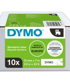 Tarrakasetti DYMO D1 12 mm valkoinen/musta /10