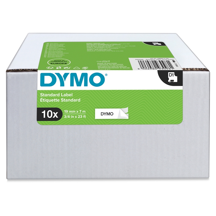 Tarrakasetti DYMO D1 19 mm valkoinen/musta /10