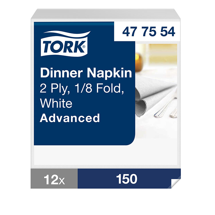 Lautasliina Tork Dinner valkoinen 477554 12 x 150 kpl
