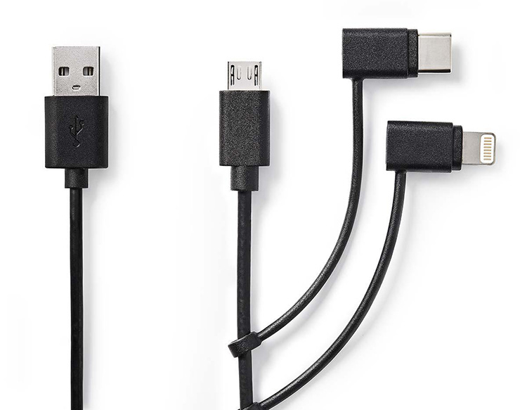Monitoimikaapeli Nedis 3-in-1 musta 100 cm