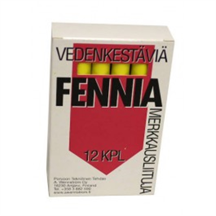 Merkkausliitu Fennia keltainen /12