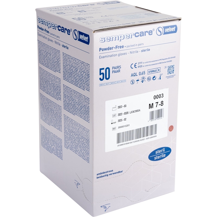 Toimenpidekäsine Sempercare Velvet M steriili, 50 paria