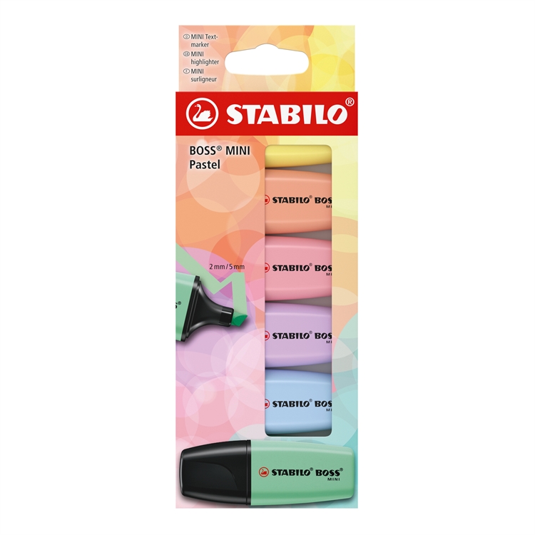 Korostuskynä STABILO BOSS MINI pastellivärilajitelma 6 kpl