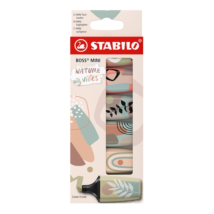 Korostuskynä STABILO BOSS MINI Naturevibes 6 kpl