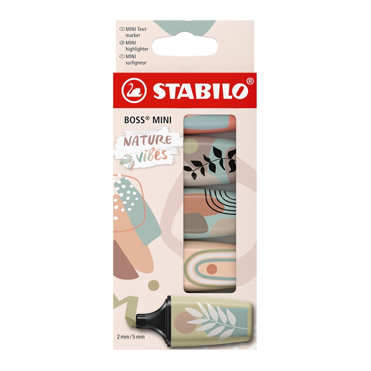 Korostuskynä STABILO BOSS MINI Naturevibes 5 kpl
