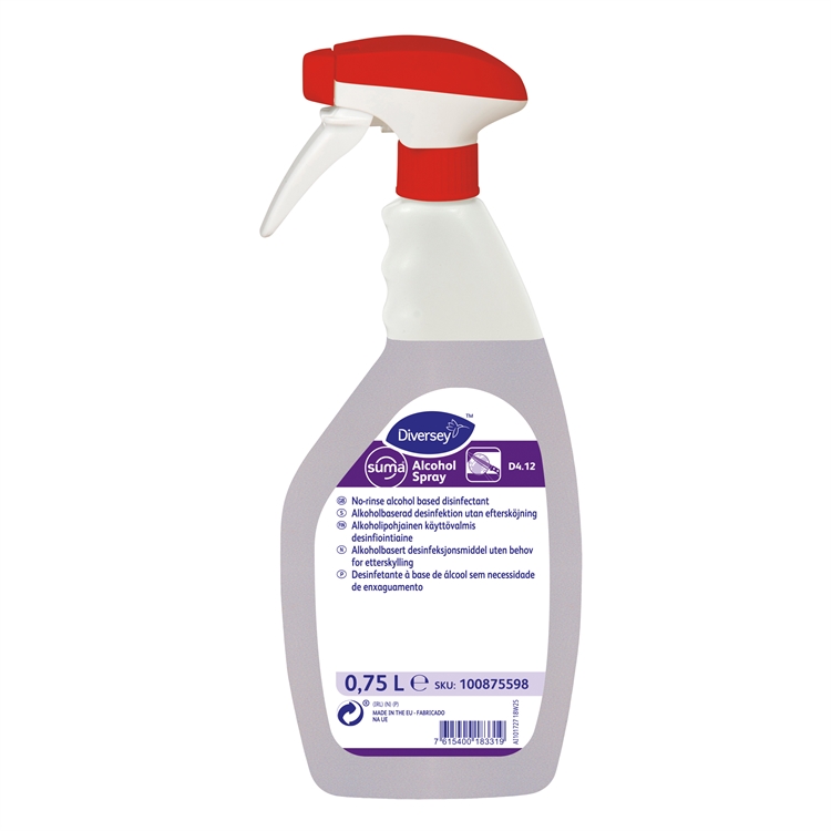Huuhteluvapaa desinfiointiain Suma Alcohol Spray D4.12 750ml