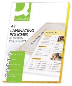 Laminointitasku Q-CONNECT A4 80 mic matta /100
