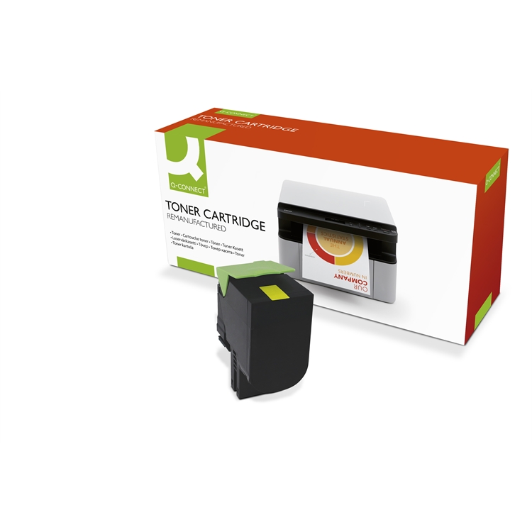 Laservärikasetti Q-CONNECT Lexmark 80C2SY0 keltainen 2K