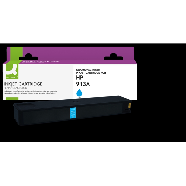 Mustekasetti Q-CONNECT HP F6T77AE 913A sininen 3K
