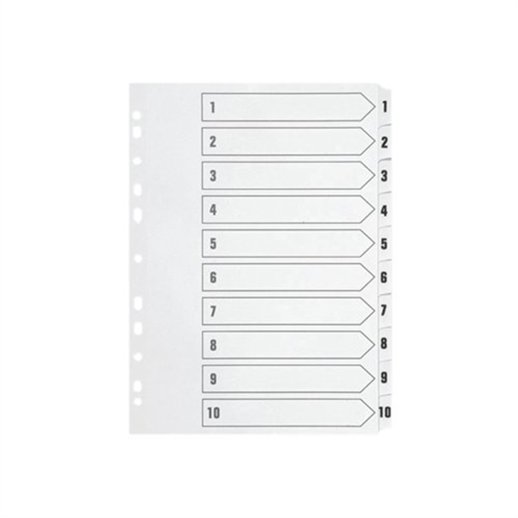 Numerohakemisto A4 kartonki 10-osainen