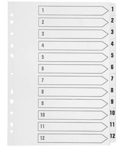 Numerohakemisto A4 kartonki 20-osainen