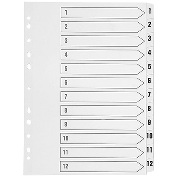 Numerohakemisto A4 kartonki 20-osainen