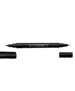 Merkkauskynä Q-CONNECT kaksipäinen 0,4/1mm musta
