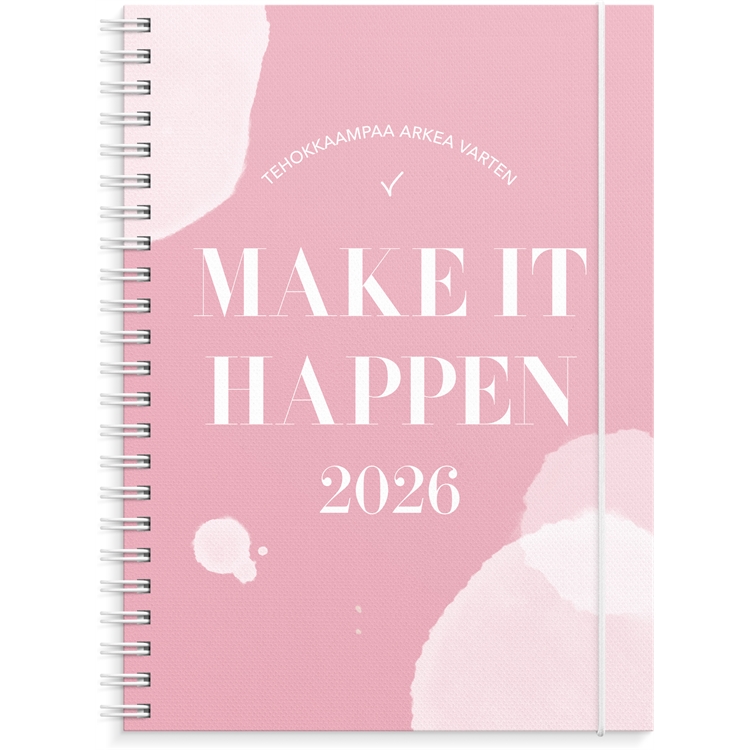 Kalenteri 2026 Make It Happen roosa