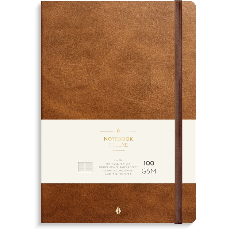 Muistikirja Burde Notebook Deluxe ruskea B5