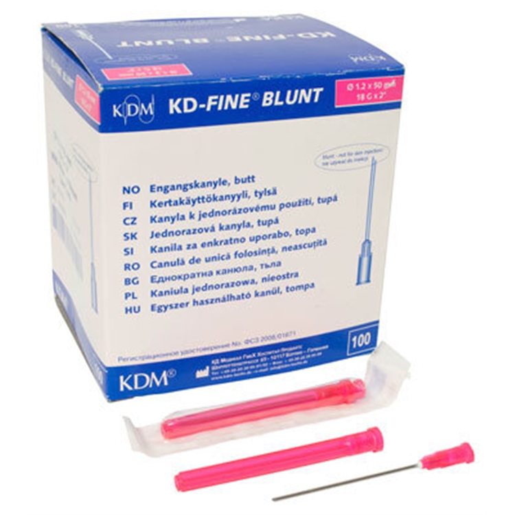 Lääkkeenottoneula KD-Fine 18G x 2 (1,2 x 50 mm) 100 kpl