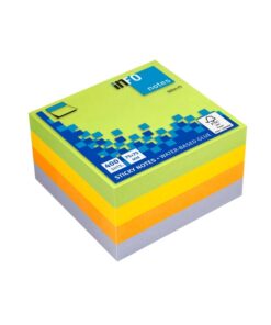 Viestilappukuutio inFO 75x75mm FSC kevätvärit