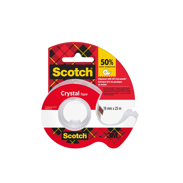 Yleisteippi Scotch Crystal 19 mm x 25 m + katkoja
