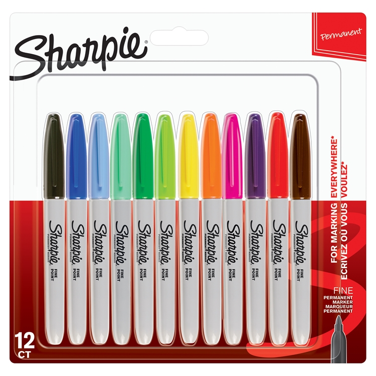 Merkkauskynä Sharpie Fine Point värilajitelma blister /12