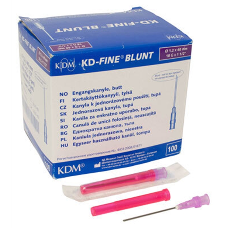 Lääkkeenottoneula KD-Fine 18G x 2 (1,2 x 50 mm) 100 kpl