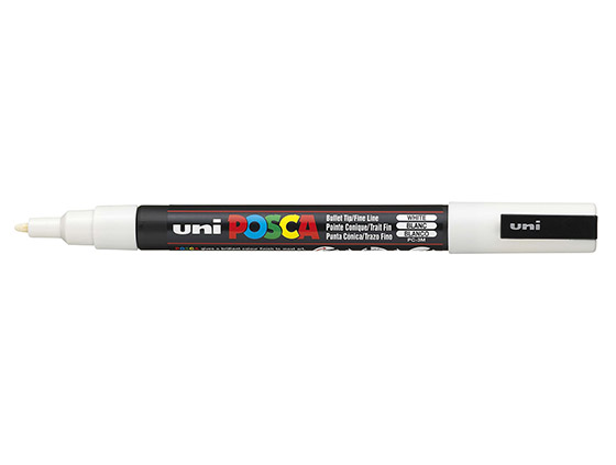 Maalikynä Uni Posca PC-3M Paint Marker 1 mm valkoinen