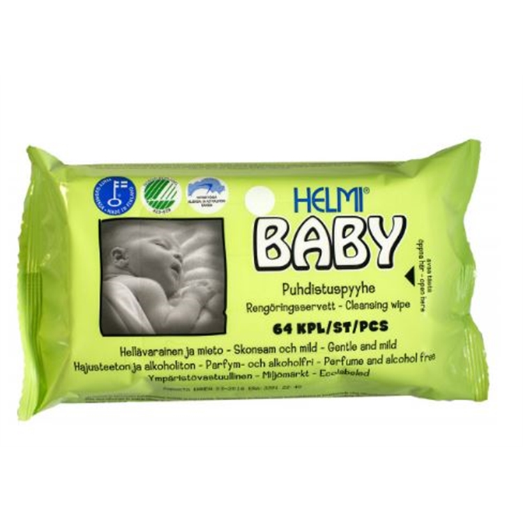 Helmi Baby kostea puhdistuspyyhe/64kpl