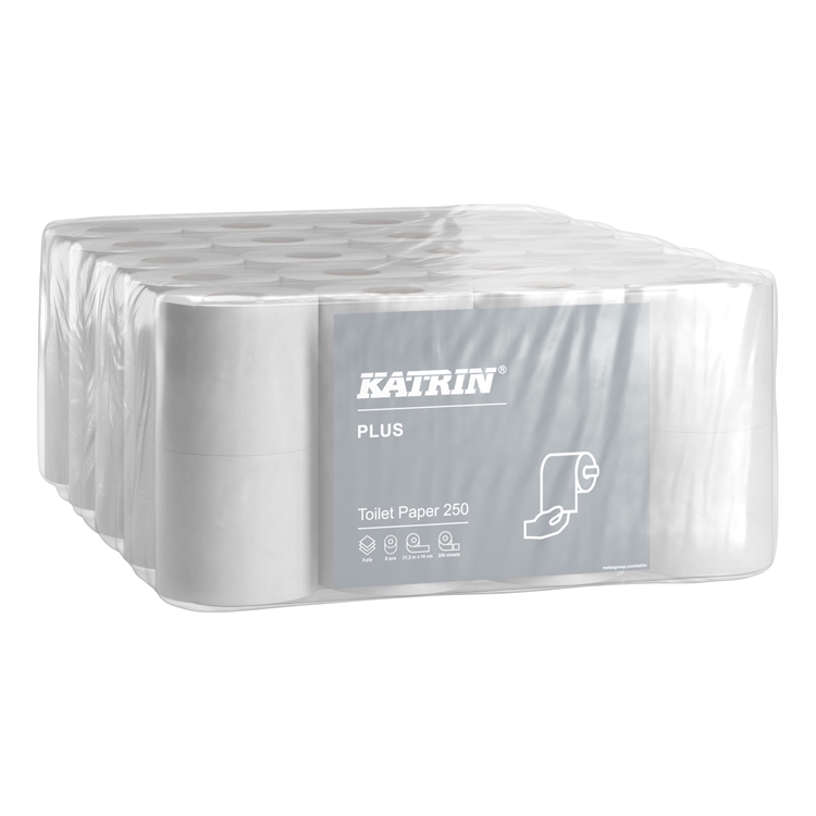 Wc-paperi Katrin Plus 250 valkoinen 40 rll 92970