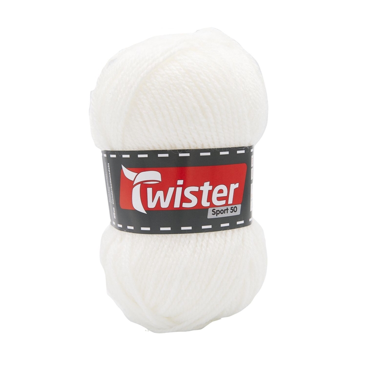 Neulelanka Twister Sport 50 50 g valkoinen