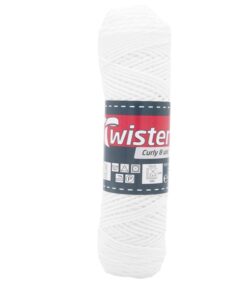 Puuvillalanka Twister Curly 8 50 g valkoinen